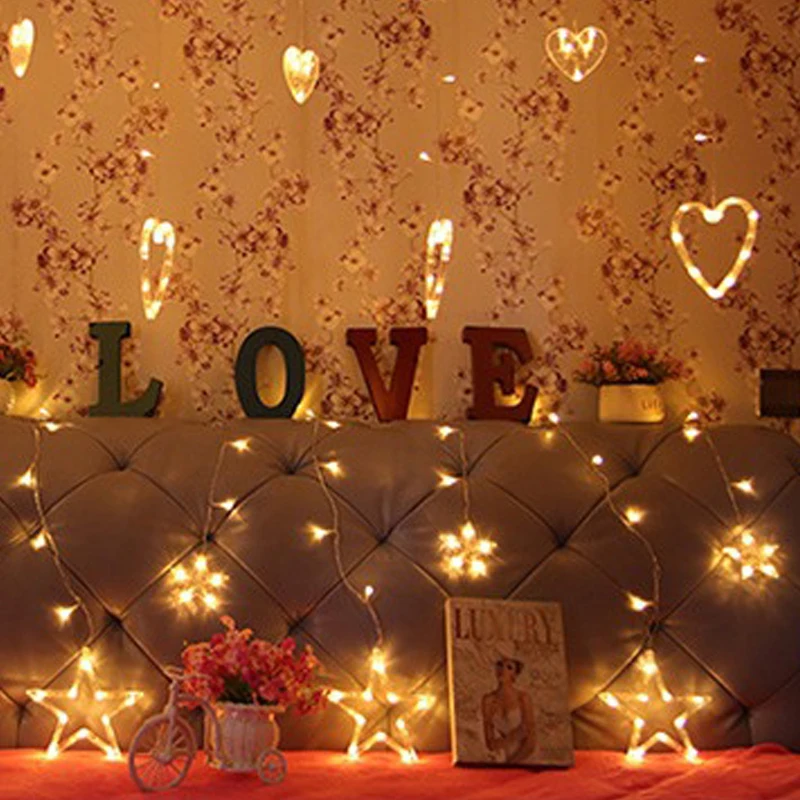 2.5M Heart Shape Curtain Lamp 8 Modes Festival Romantic Fairy String Light Wedding Neon Lantern Super Bright Home Lamp String
2.5M Heart Shape Curtain Lamp 8 Modes Festival Romantic Fairy String Light Wedding Neon Lantern Super Bright Home Lamp String