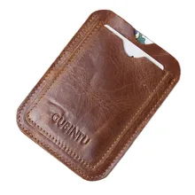 Skóra posiadacz karty kredytowej posiadacza karty Retro w stylu Vintage portfel skóra bydlęca kradzieżą Id karty portfel portu przechodzą uchwyt na(China)