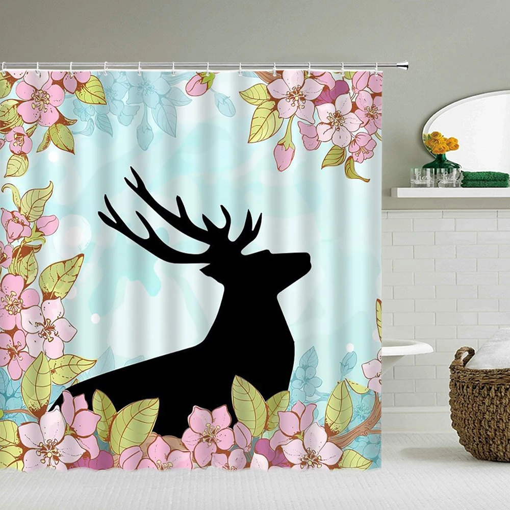 

Waterproof Shower Curtains 3D Printing Birds Horse Parrot Animals Bathroom Curtain Polyester Fabric Bath Screen Bathtub Decor