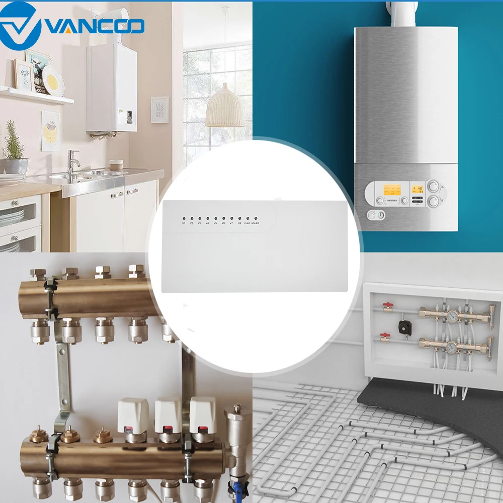 Wireless Hub Controller 8 Sub-chamber Electric Valve LCD Box Indicates 8 Channels Concentrator For Gas Boiler Heating
Wireless Hub Controller 8 Sub-chamber Electric Valve LCD Box Indicates 8 Channels Concentrator For Gas Boiler Heating