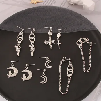 Punk Jewelry Geometric Long Tassel Handcuffs Stud Earrings Pistol Moon For Women Men Earrings
Punk Jewelry Geometric Long Tassel Handcuffs Stud Earrings Pistol Moon For Women Men Earrings
