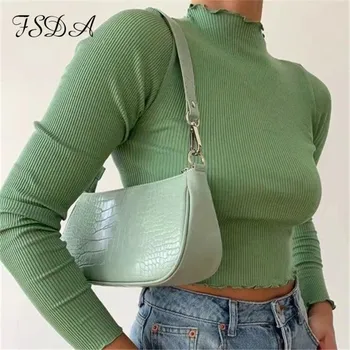 FSDA Women 2020 Long Sleeve Crop Top Ruffles Casual Autumn Winter Sexy T Shirts Lady Fashion Knitted Basic Top Tee Turtleneck
FSDA Women 2020 Long Sleeve Crop Top Ruffles Casual Autumn Winter Sexy T Shirts Lady Fashion Knitted Basic Top Tee Turtleneck
