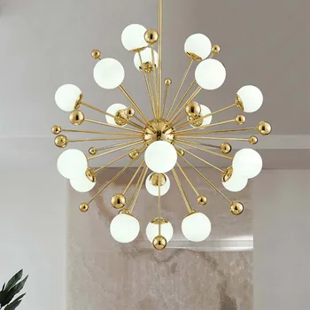 Nordic LED gold pendant light post-modern creative dandelion hanglamp white glass ball dining room kitchen suspension luminaire
Nordic LED gold pendant light post-modern creative dandelion hanglamp white glass ball dining room kitchen suspension luminaire