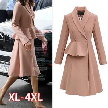 2020 Europe Spring And Autumn Winter New Temperament Suit Collar Slim Solid Color Women's Windbreaker Jacket
2020 Europe Spring And Autumn Winter New Temperament Suit Collar Slim Solid Color Women's Windbreaker Jacket