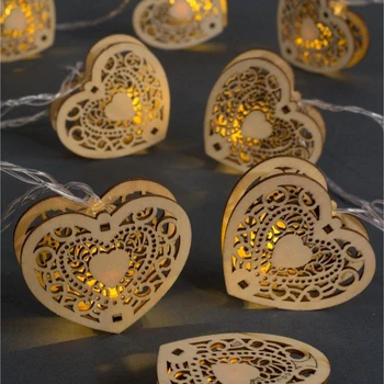 Garland "Thread" 4.5 m with wooden attachments "Heart", IP20, transparent thread, 20 LED, warm white glow, fixing, 220 V 
Garland "Thread" 4.5 m with wooden attachments "Heart", IP20, transparent thread, 20 LED, warm white glow, fixing, 220 V