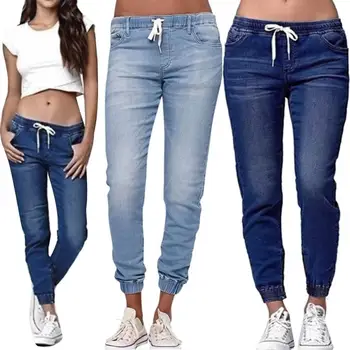Women Solid Color Drawstring Ankle Tie Slim Stretchy Jeans Plus Size Denim Pants High Waist Jean Legging Slim Stretch Seamless
Women Solid Color Drawstring Ankle Tie Slim Stretchy Jeans Plus Size Denim Pants High Waist Jean Legging Slim Stretch Seamless