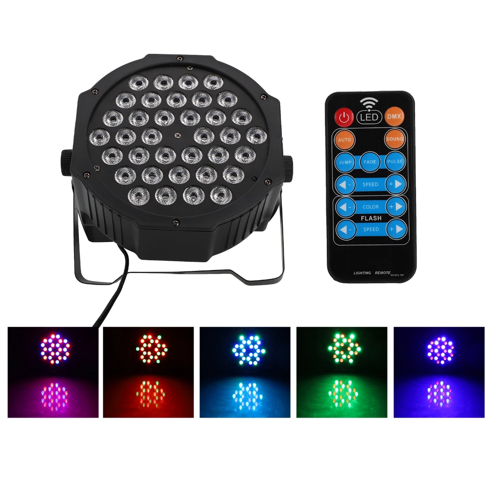 36W 36-LED RGB stage lights Remote Control / Auto / Sound Control DMX512 High Brightness Mini Club DJ Bar Party Stage Lamp-Stock
36W 36-LED RGB stage lights Remote Control / Auto / Sound Control DMX512 High Brightness Mini Club DJ Bar Party Stage Lamp-Stock