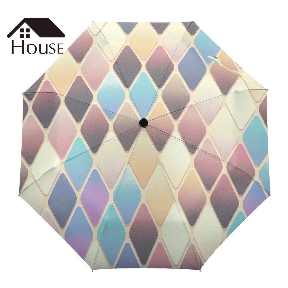 Nordic Ethnic Lattice Design Three-folding Umbrella Wind Resistant Folding Fully-automatic Umbrella Sunny and Rainy Umbrella
Nordic Ethnic Lattice Design Three-folding Umbrella Wind Resistant Folding Fully-automatic Umbrella Sunny and Rainy Umbrella