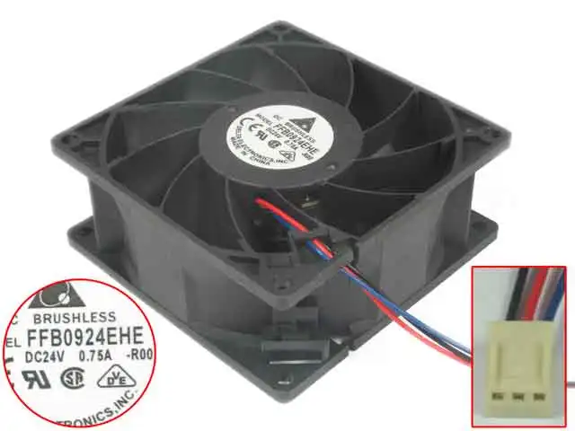 3-проводной Вентилятор охлаждения сервера Delta Electronics FFB0924EHE R00 DC 24 В 0,75 А 90x90x38 мм 38 мм
3-проводной Вентилятор охлаждения сервера Delta Electronics FFB0924EHE R00 DC 24 В 0,75 А 90x90x38 мм 38 мм