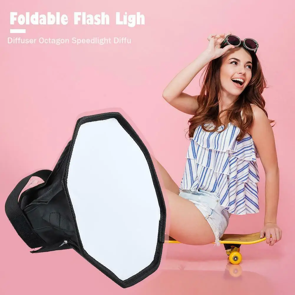 BEESCLOVER 20cm Octagon Softbox Studio Flash Foldable Light Diffuser Universal Speedlight for Camera Photo Video Photography r35 |
