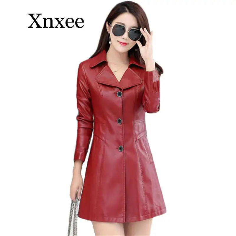 Faux Leather Coat Women Red Black Leather Jackets New Autumn Winter Korean Casual Long Slim Plus Cotton Coat burgundy
Faux Leather Coat Women Red Black Leather Jackets New Autumn Winter Korean Casual Long Slim Plus Cotton Coat burgundy