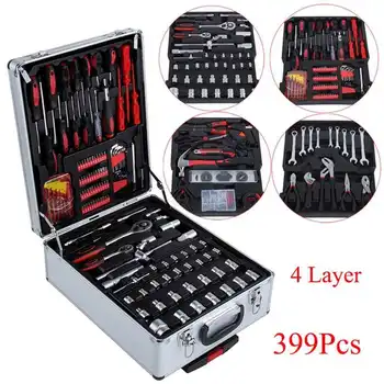 399pcs Hand Tool Set with 2pcs Castors Aluminum Trolley Case Mechanics Kit Box Organize Castors Toolbox Trolley DIY Tool Set
399pcs Hand Tool Set with 2pcs Castors Aluminum Trolley Case Mechanics Kit Box Organize Castors Toolbox Trolley DIY Tool Set