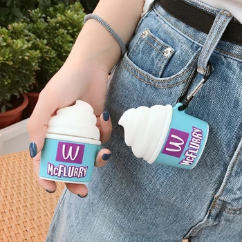 3D Ice cream Earphone Case for Apple AirPods 1 2 Bluetooth Headset Charging Box Cute Soft Silicone Shockproof Cover with Hook
3D Ice cream Earphone Case for Apple AirPods 1 2 Bluetooth Headset Charging Box Cute Soft Silicone Shockproof Cover with Hook