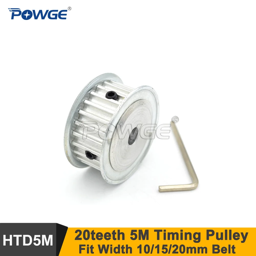 

POWGE 20 Teeth 5M Timing Pulley Bore 5-15mm Fit W=10/15/20mm 5M Timing Belt 20T 20Teeth HTD5M Synchronous Pulley 20-5M