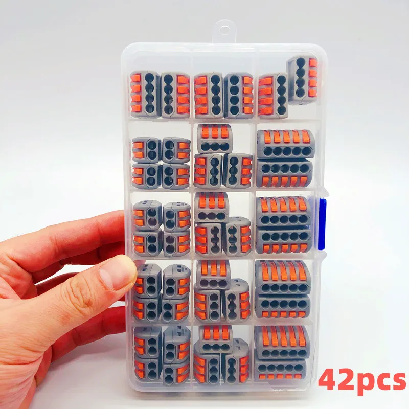 42pcs pct-212wiring connector terminal household hardwareandsoftware quick junction box universal cable accessories plug in type
42pcs pct-212wiring connector terminal household hardwareandsoftware quick junction box universal cable accessories plug in type