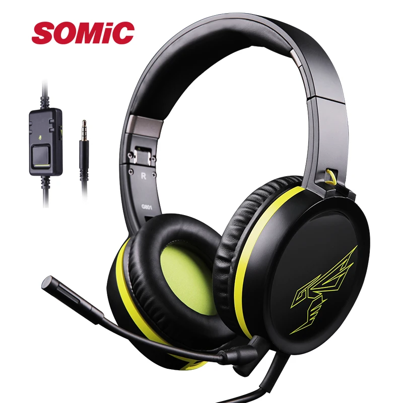 SOMIC Gaming Headphone With Microphone for PS4 Foldable Wired Stereo Headset with Detachable Mic 3.5mm for Laptop phone G801
SOMIC Gaming Headphone With Microphone for PS4 Foldable Wired Stereo Headset with Detachable Mic 3.5mm for Laptop phone G801