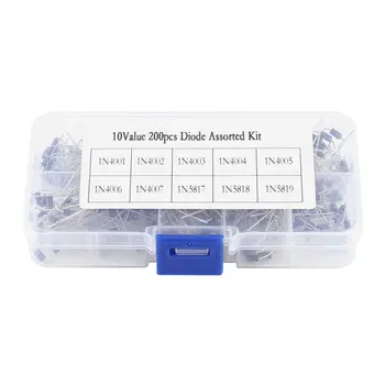 10 Value Kinds 200pcs 1N4001-1N4007-1N5819Rectifier Diode Diodes Assortment Kit Set Professional Terminal Electronic Components
10 Value Kinds 200pcs 1N4001-1N4007-1N5819Rectifier Diode Diodes Assortment Kit Set Professional Terminal Electronic Components