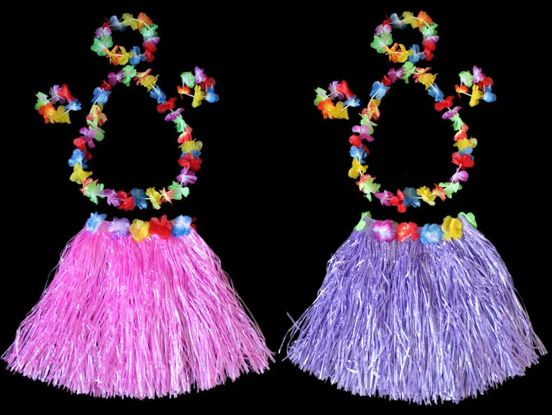 

40cm Plastic Fibers Girl Grass Skirts Hula Skirt Hawaiian Accessories Ladies Dress Up Festive Party Drees Costume Cosplay
