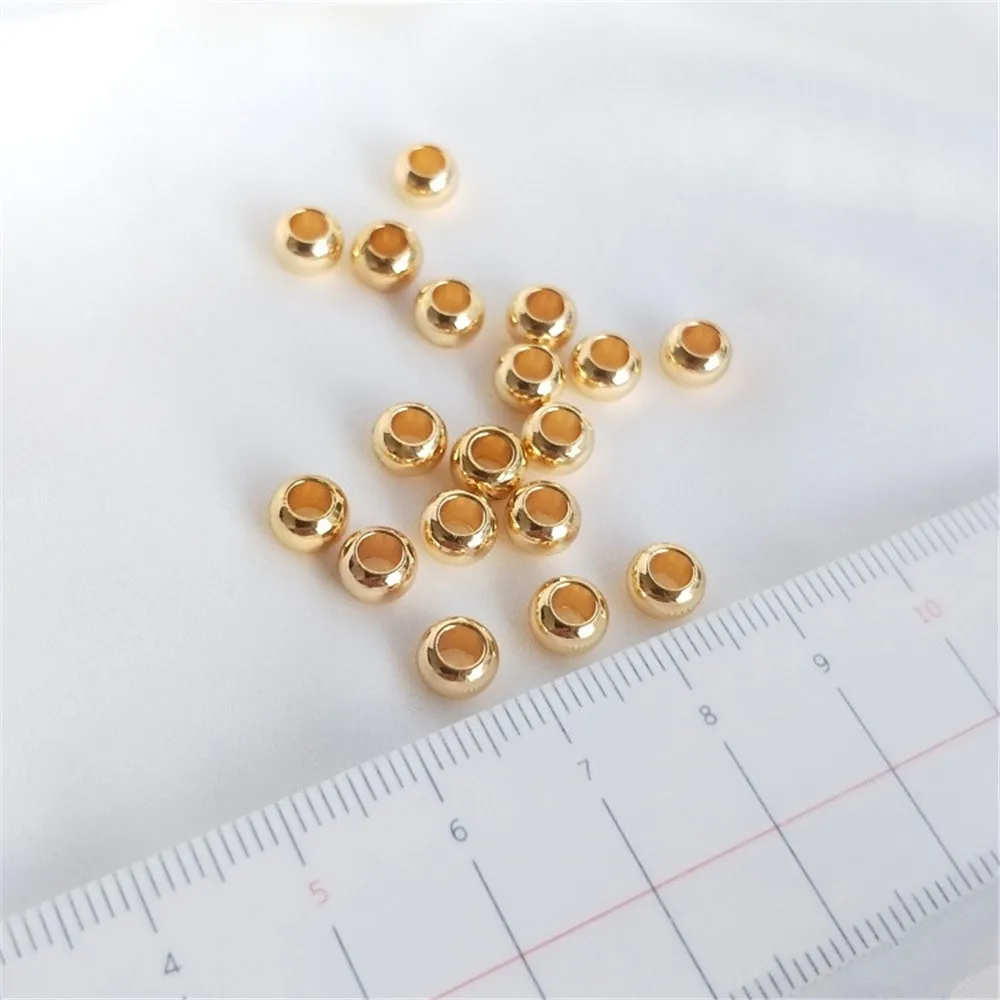 

10pcs 14K plated gold Accessories large hole transfer bead leather rope fixed tire bead adjustment loose bead DIY beads