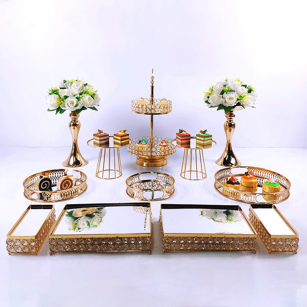 

Home party display stand wedding decoration wrought iron birthday tray dessert fudge desktop afternoon tea cake stand 12pcs