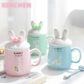 XINCHEN Kawaii 3D Cartoon Rabbit Ceramic Coffee Mug with Lid and Bow Spoon Porcelain Drinking Cup Coffee Milk Tea Cup
XINCHEN Kawaii 3D Cartoon Rabbit Ceramic Coffee Mug with Lid and Bow Spoon Porcelain Drinking Cup Coffee Milk Tea Cup