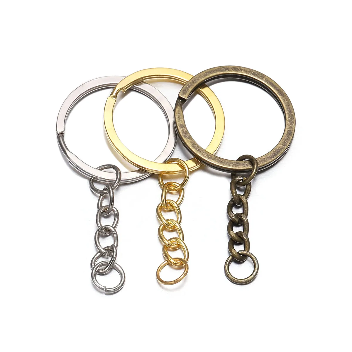 10 pcs/lot Key Ring Key Chain Gold Rhodium Antique Bronze 60mm Long Round Split Keychain Keyrings Jewelry Making Bulk Wholesale 
10 pcs/lot Key Ring Key Chain Gold Rhodium Antique Bronze 60mm Long Round Split Keychain Keyrings Jewelry Making Bulk Wholesale