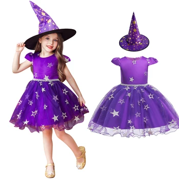 MUABABY Girl Halloween Witch Costume Children Sleeveless Stars Pumpkin Bat Printed Party Gown Kids Fancy Dress Up Outfit
MUABABY Girl Halloween Witch Costume Children Sleeveless Stars Pumpkin Bat Printed Party Gown Kids Fancy Dress Up Outfit