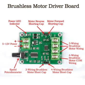 DC 7V-12V 1.2A Micro Mini Brushless Motor Driver Board Speed Controller Module Drive 3/ 4-Wire Hallless Brushless Motor
DC 7V-12V 1.2A Micro Mini Brushless Motor Driver Board Speed Controller Module Drive 3/ 4-Wire Hallless Brushless Motor