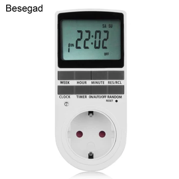 Besegad EU Plug Digital Programmable Timer Socket Switch for Household Appliances Refrigerator LCD Display Electronic Devices
Besegad EU Plug Digital Programmable Timer Socket Switch for Household Appliances Refrigerator LCD Display Electronic Devices