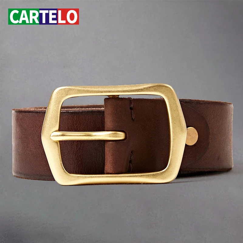 CARTELO New leather fashion men's belt wild men's first layer cowhide pin copper buckle retro wide belt casual belt men
CARTELO New leather fashion men's belt wild men's first layer cowhide pin copper buckle retro wide belt casual belt men