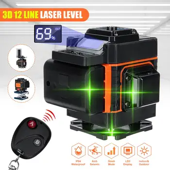 3D 12 Lines Laser Level Self-Leveling 360 Horizontal And Vertical Powerful Green Laser Beam Line Laser Level with Bracket/Tripod
3D 12 Lines Laser Level Self-Leveling 360 Horizontal And Vertical Powerful Green Laser Beam Line Laser Level with Bracket/Tripod