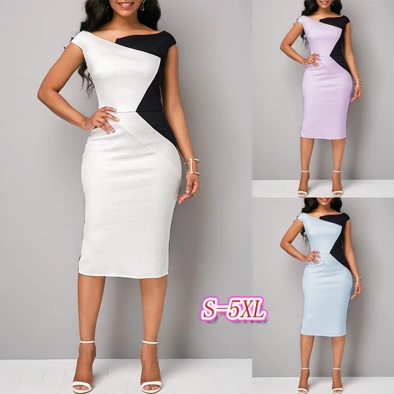 

White Dress Plus Size 5xl 4xl Xxxxl Xxxxxl Dress Office Work Pink Vestidos De Verano Mujeres Elegant Sukienki Letnie Robe Femme