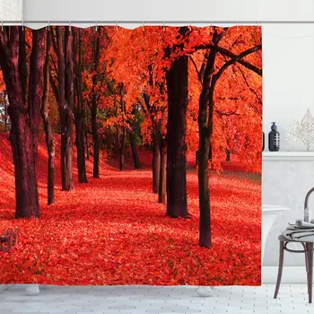 Shower Curtain Set with Hooks 72x78 Fashion Tree Path Elegant Red Awaresome Autumn Park Nice Yellow Color Natural Nature Design
Shower Curtain Set with Hooks 72x78 Fashion Tree Path Elegant Red Awaresome Autumn Park Nice Yellow Color Natural Nature Design