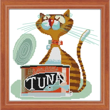 Joy Sunday Greedy cat Chinese cross stitch kits Ecological cotton clear stamped printed 14 11CT DIY wedding decoration for home 
Joy Sunday Greedy cat Chinese cross stitch kits Ecological cotton clear stamped printed 14 11CT DIY wedding decoration for home