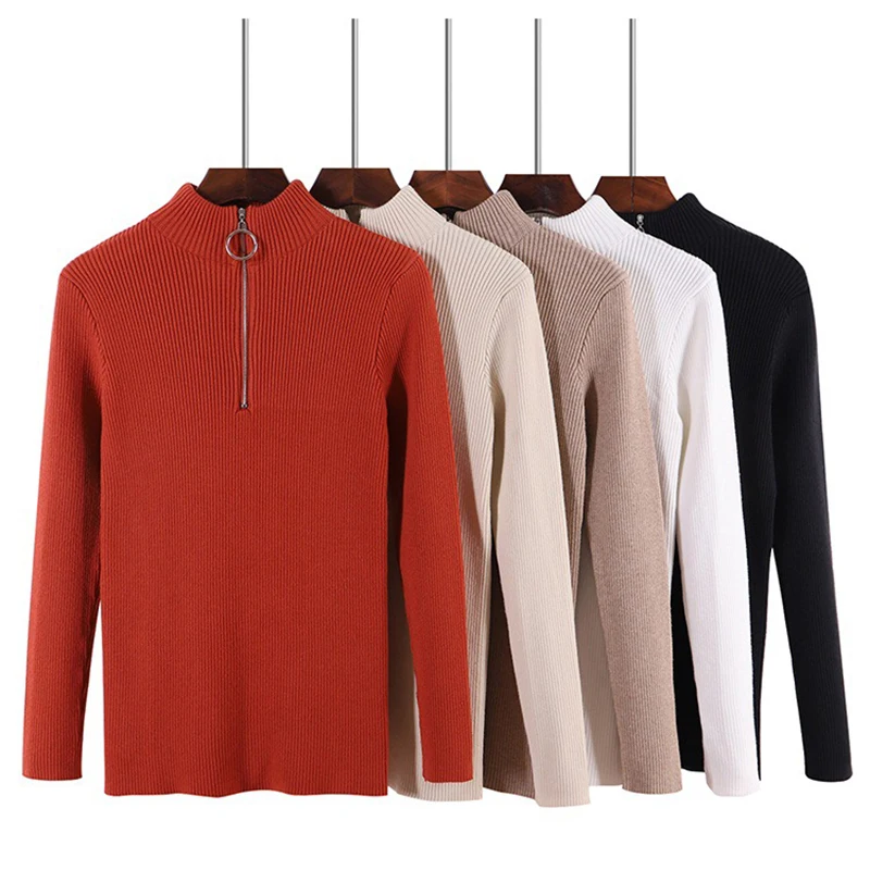 2018 Chic Zipper Turtleneck Sweater Women Autumn Winter Thick Korean Slim Thick Knit Bottoming Sweater Pullovers Slim Sexy Tops
2018 Chic Zipper Turtleneck Sweater Women Autumn Winter Thick Korean Slim Thick Knit Bottoming Sweater Pullovers Slim Sexy Tops
