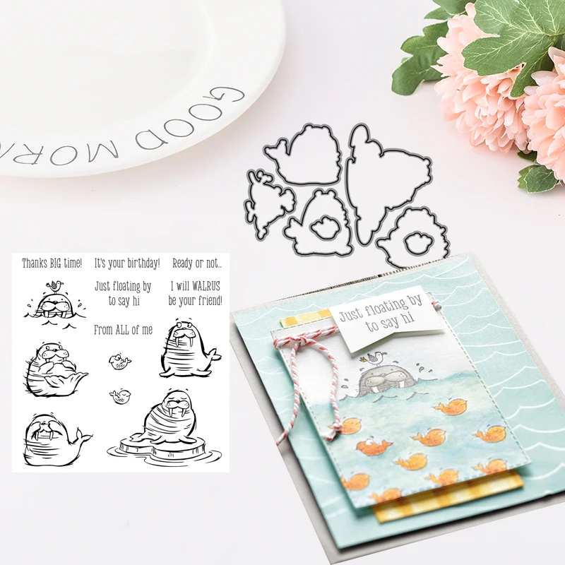 New Arrival We'll Walrus Be Friends Metal Cutting Dies and stamps DIY Scrapbooking Card Stencil Paper Craft Wedding Decor 
New Arrival We'll Walrus Be Friends Metal Cutting Dies and stamps DIY Scrapbooking Card Stencil Paper Craft Wedding Decor
