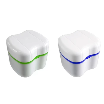 2 Pcs Denture Box with Specially Designed Holder for Rinse Basket, Great for Care, Easy to Open, Store and Retrieve(Green 
2 Pcs Denture Box with Specially Designed Holder for Rinse Basket, Great for Care, Easy to Open, Store and Retrieve(Green