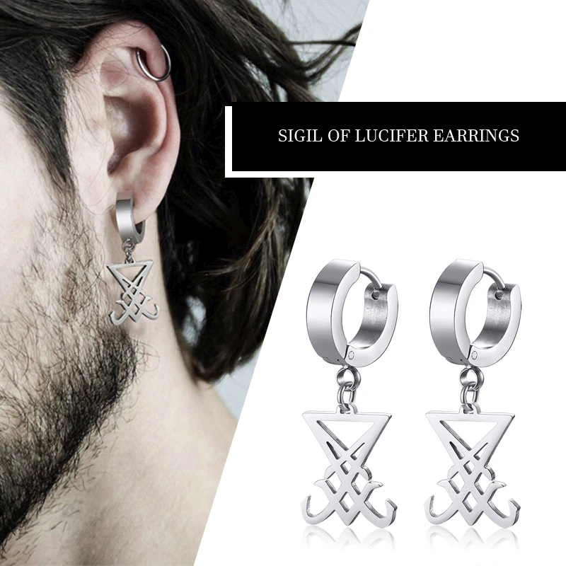 SIGIL OF LUCIFER EARRINGS IN STAINLESS STEEL SEAL OF SATAN DEMON SIDE OF LUCIFER SATANIC JEWELRY EARINGS
SIGIL OF LUCIFER EARRINGS IN STAINLESS STEEL SEAL OF SATAN DEMON SIDE OF LUCIFER SATANIC JEWELRY EARINGS