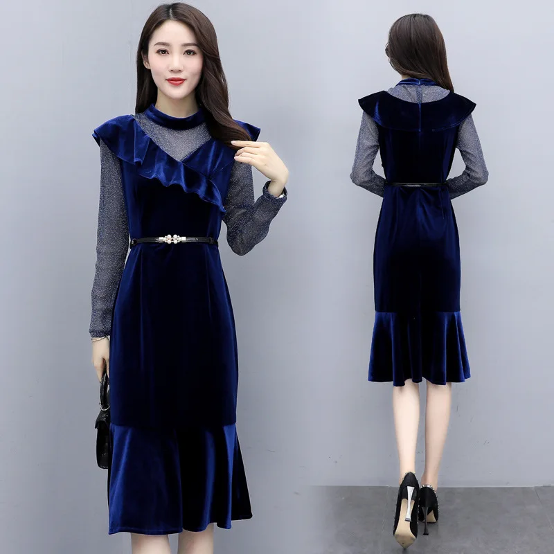 Dress Female Spring 2020 New Style Debutante Elegant Waist Hugging Slimming Popular Skirt Gold Velvet Base Fishtail Skirt
Dress Female Spring 2020 New Style Debutante Elegant Waist Hugging Slimming Popular Skirt Gold Velvet Base Fishtail Skirt