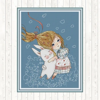 Girl and Rabbit Chinese Cross Stitch Patterns DMC Embroidery Floss 14ct 11ct Count Canvas Printed Cross Stitches DIY Needlework
Girl and Rabbit Chinese Cross Stitch Patterns DMC Embroidery Floss 14ct 11ct Count Canvas Printed Cross Stitches DIY Needlework