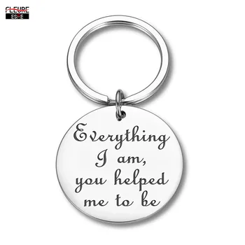 

Fathers Day Gifts for Dad Mom Keychain Everything I Am You Helped Me To Be Thank You Gifts for Father Mother Teachers Coaches