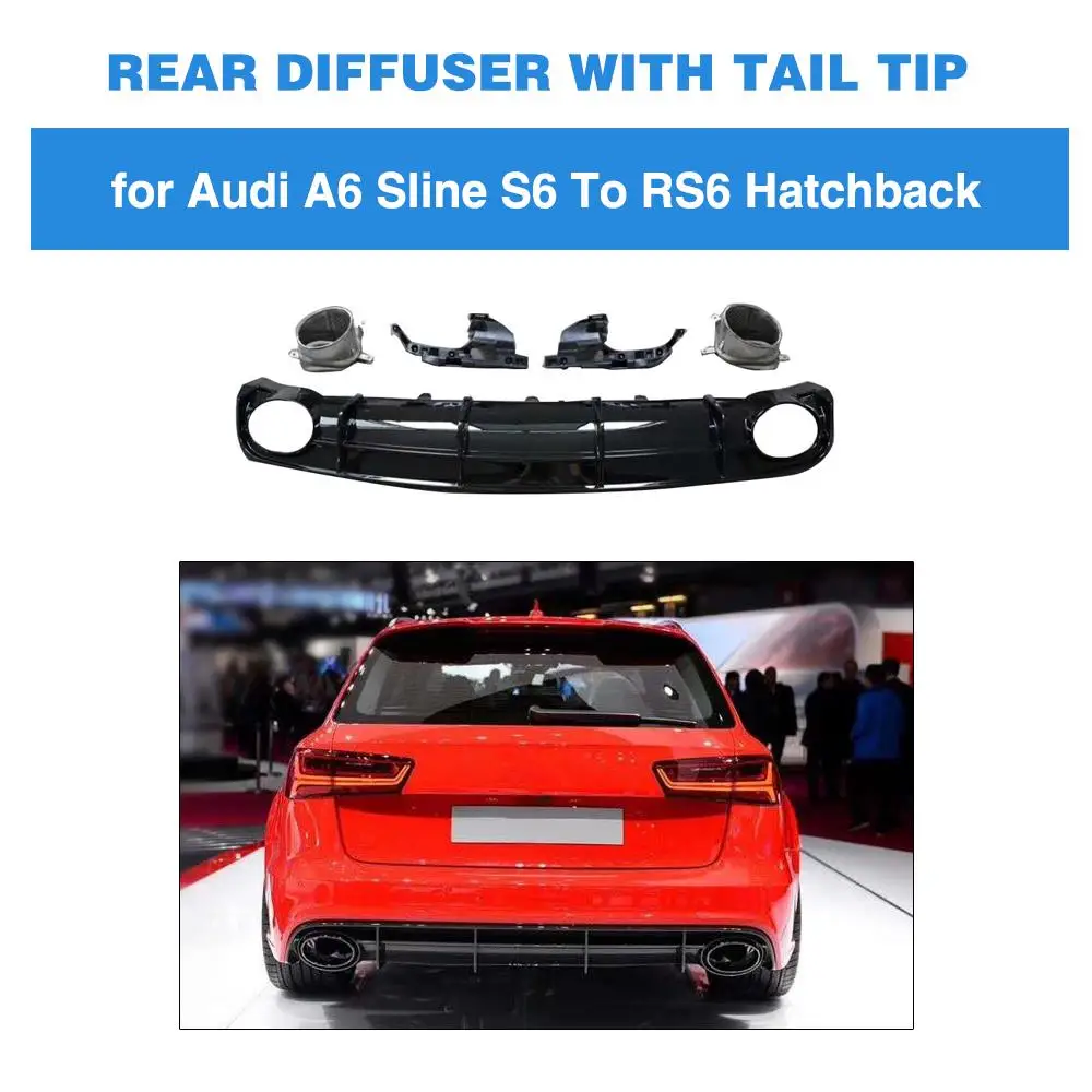 PP Car Rear Bumper Diffuser Lip Spoiler for Audi A6 S-line S6 Hatchback Avant Touring 2015 - 2018 Bumper Guard Not for RS6
PP Car Rear Bumper Diffuser Lip Spoiler for Audi A6 S-line S6 Hatchback Avant Touring 2015 - 2018 Bumper Guard Not for RS6