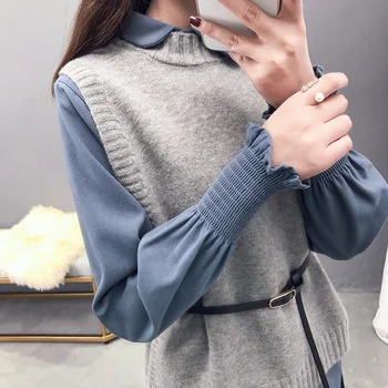 2020 women's knitted vest casual female sweater vest top o neck loose pullover sweater pull gilet elegant waistcoat chaleco vest 
2020 women's knitted vest casual female sweater vest top o neck loose pullover sweater pull gilet elegant waistcoat chaleco vest