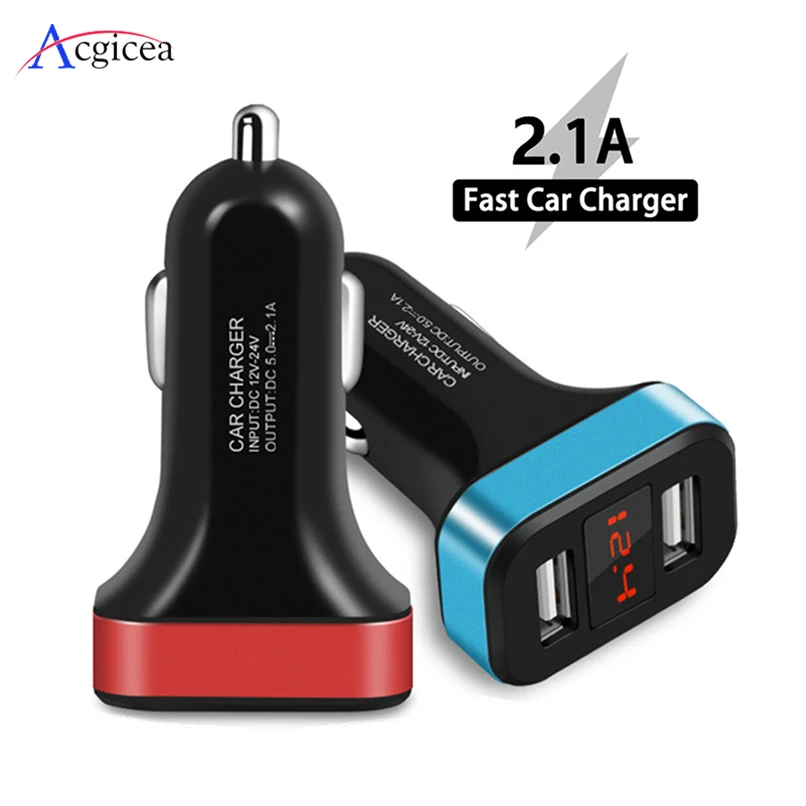Dual USB Car Charger for iPhone 11 Pro XR With Smart LED Display Mobile Phone Chargers Car-Charger for Huawei Mate 30 Pro Tablet
Dual USB Car Charger for iPhone 11 Pro XR With Smart LED Display Mobile Phone Chargers Car-Charger for Huawei Mate 30 Pro Tablet