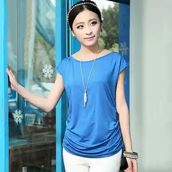 T-shirt Women 2019 New Women White T Shirt summer Cotton blue T shirt 
T-shirt Women 2019 New Women White T Shirt summer Cotton blue T shirt