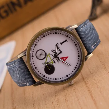 T1300012 denim antique watch ihaveadream bicycle leisure bronze canvas strap watch
T1300012 denim antique watch ihaveadream bicycle leisure bronze canvas strap watch