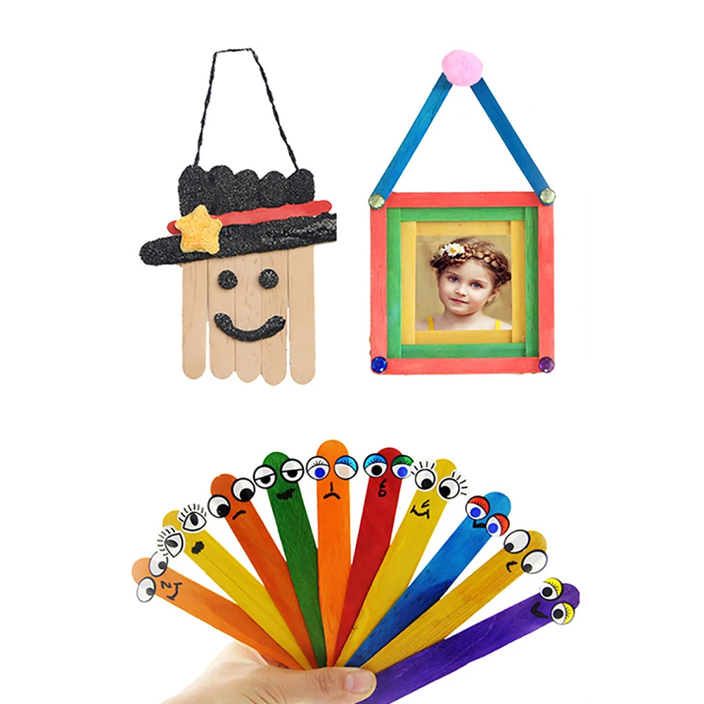 Generic Popsicle Sticks 50Pcs Wooden Craft Ice Cream Stick Ice Lolly