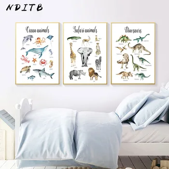 Dinosaurs Ocean Animal Chart Learning Painting Nursery Canvas Wall Art Child Poster Print Education Picture Baby Kid Room Decor
Dinosaurs Ocean Animal Chart Learning Painting Nursery Canvas Wall Art Child Poster Print Education Picture Baby Kid Room Decor