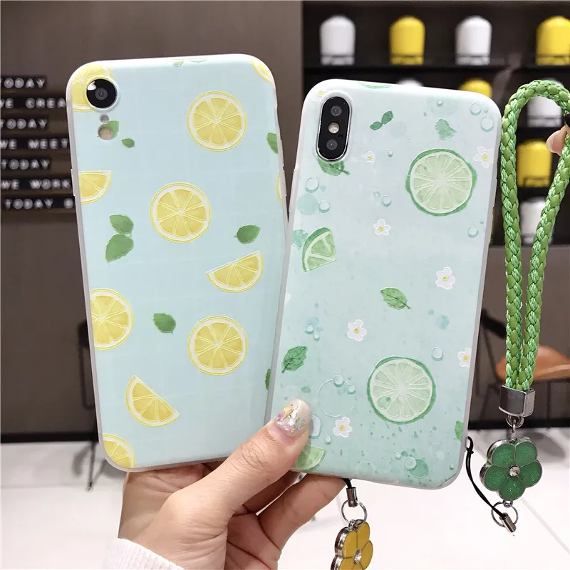 Чехол с 3d тиснением для iphone xr x xsmax xs 7 8 6 s 5 силиконовый чехол plus милый фруктовым