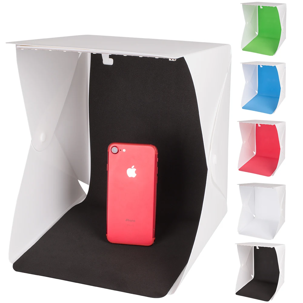 23*23cm 9.5" Button Type Photography Shooting Softbox Portable Foldable White Mini Studio Photo Box With 5 Color Background Tent
23*23cm 9.5" Button Type Photography Shooting Softbox Portable Foldable White Mini Studio Photo Box With 5 Color Background Tent